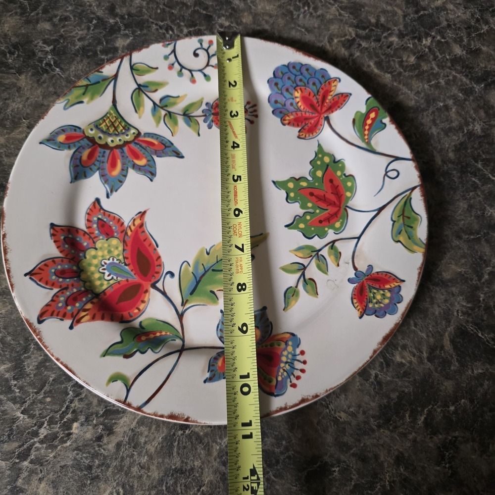 Pier 1 Dessert Salad Plate ELIZABETH Ironstone 8 5/8" Colorful Floral EUC - Picture 2 of 4
